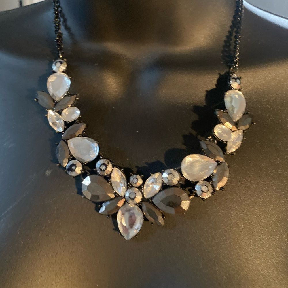 Black & Clear Maximalist Statement Necklace By NY